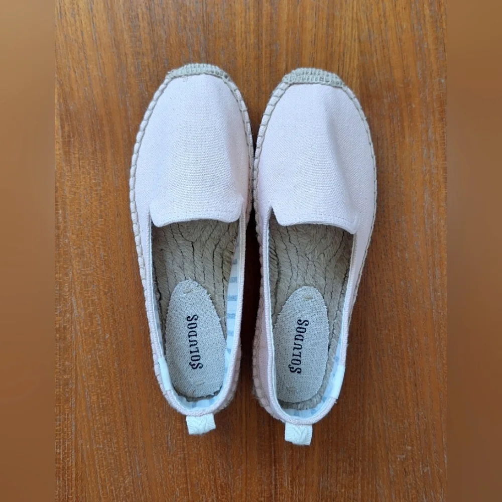 Soludos Baby Pink Espadrille Sandals Smoking Slipper Pastel Neutral NEW Womens 5